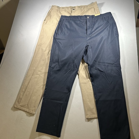 Wowie Other - Wowie Men's Daily Chino Pants Bundle 38x30 Navy Khaki Slim Fit Stretch Lot of 2
